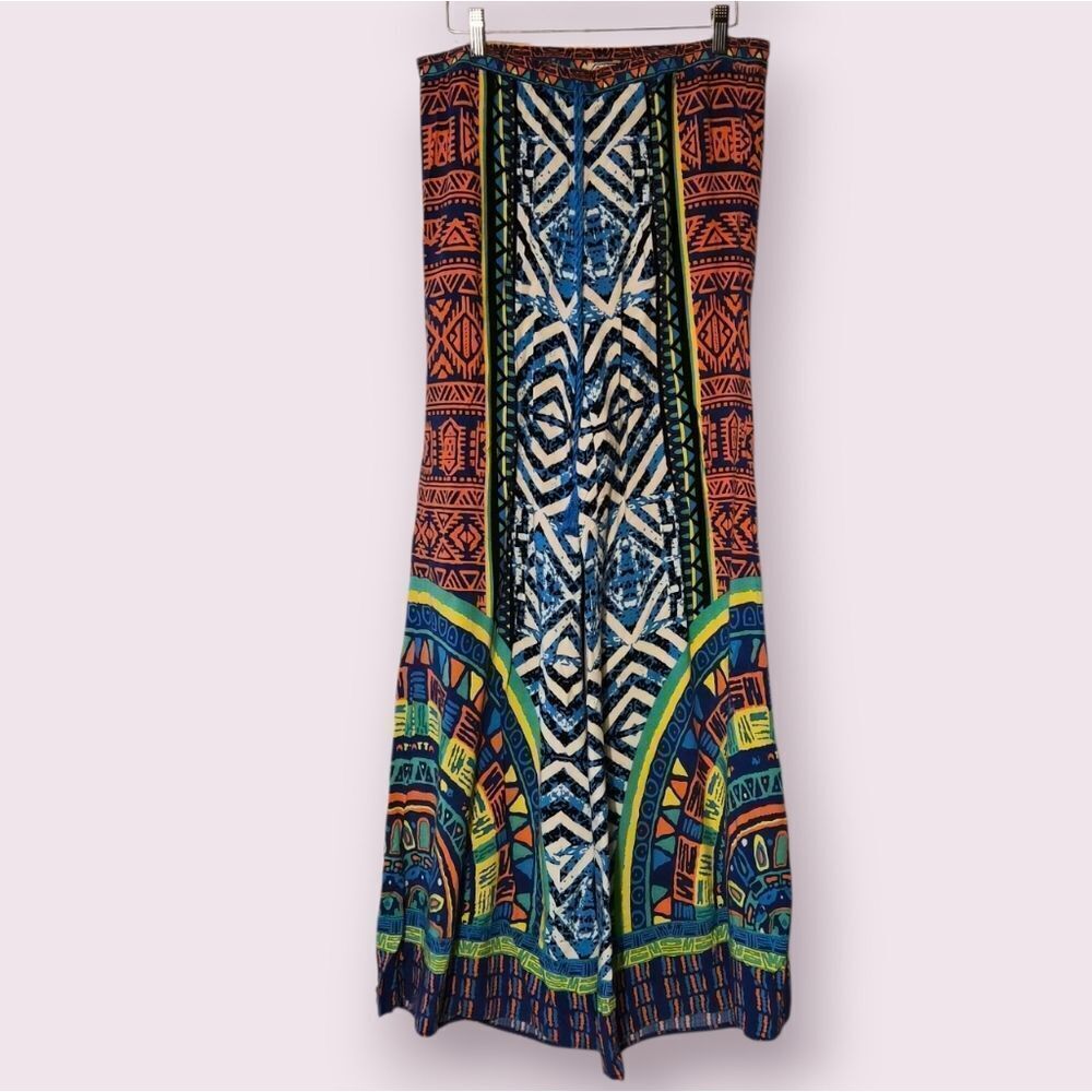 Flying Tomato Palazzo Pants Boho Hippie Festival Wide Flare Leg Geometric Size L